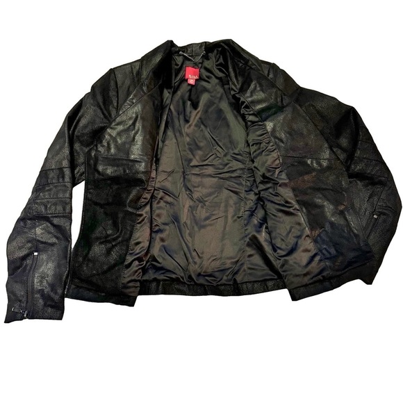 G.I.L.I. Black Leather Jacket Coat Moto Size XS Pockets Zipper on Sleeves NEW - Picture 9 of 15